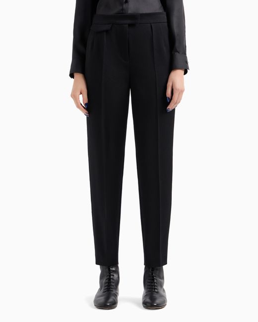 Bermudas En Faya De Seda Con Estampado Degradado Giorgio Armani de color Black