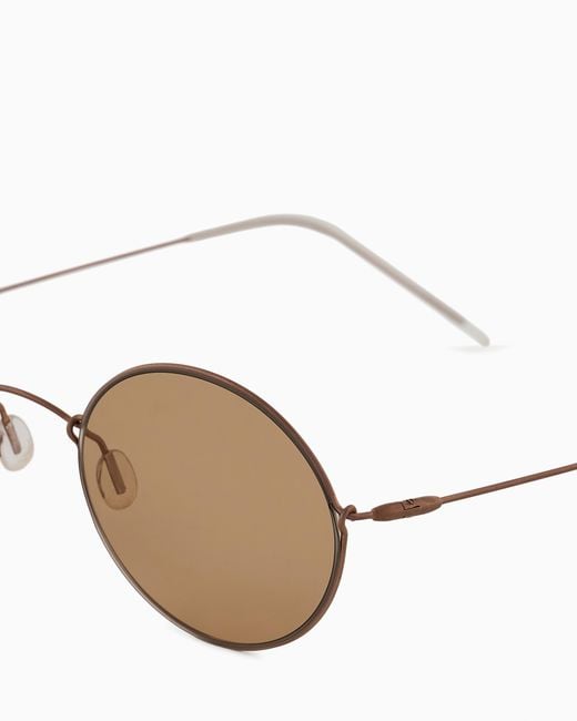 Giorgio Armani Metallic Oval Sunglasses for men