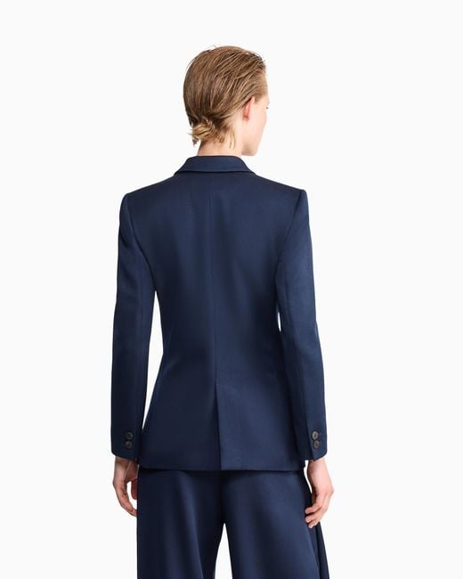 Giorgio Armani Blue Double-Breasted Blazer
