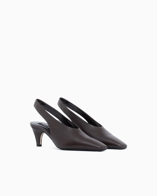 Giorgio Armani White Decollete Shoe Leather Lining And Leather Sole