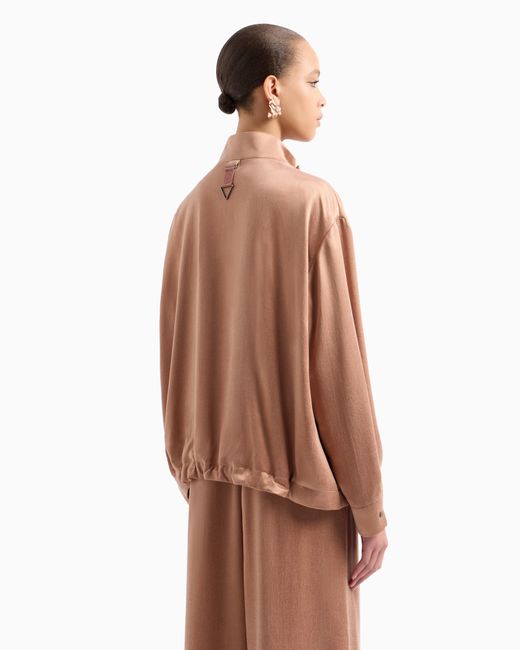 Giorgio Armani Pink Viscose And Cupro Pea Coat