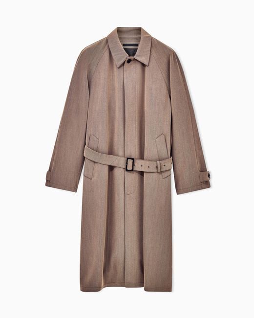 Giorgio Armani Brown Oversized Fit Trench Coat for men
