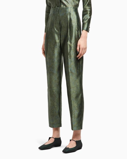 Giorgio Armani Green Single-Pleat Trousers
