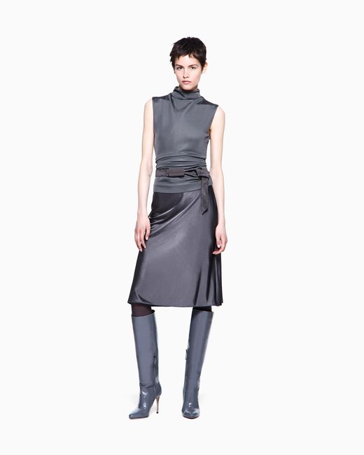 Giorgio Armani Blue Viscose Double-Jersey Dress