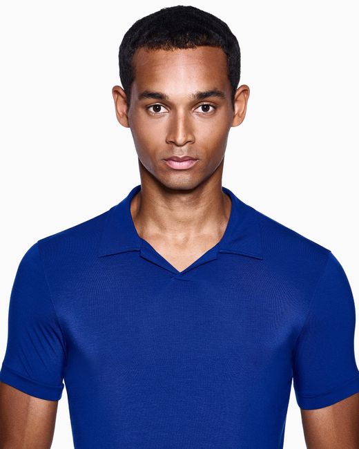 Giorgio Armani Blue Stretch Polo for men