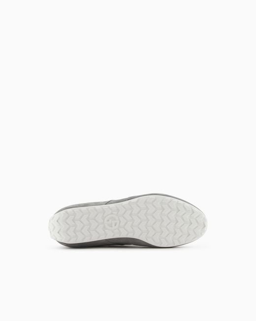Giorgio Armani White Suede Sneakers