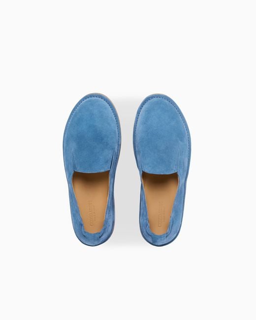 Giorgio Armani Blue Suede Slip-Ons for men