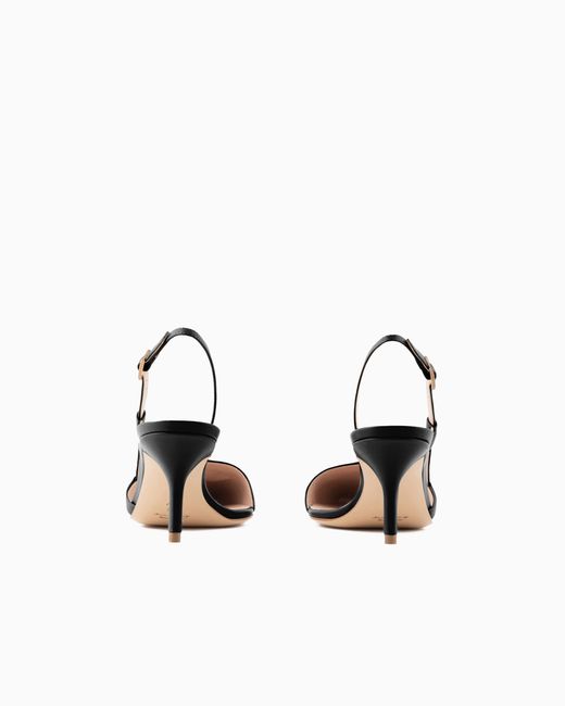 Giorgio Armani White Leather Slingbacks