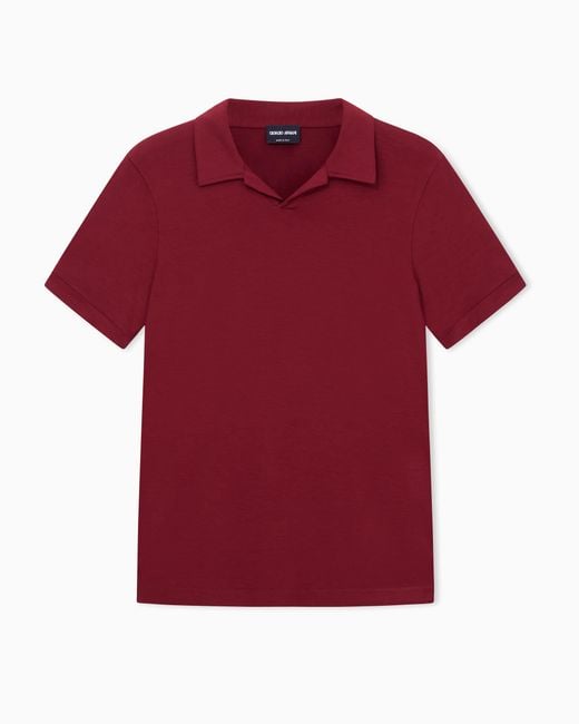 Giorgio Armani Red Stretch Polo for men