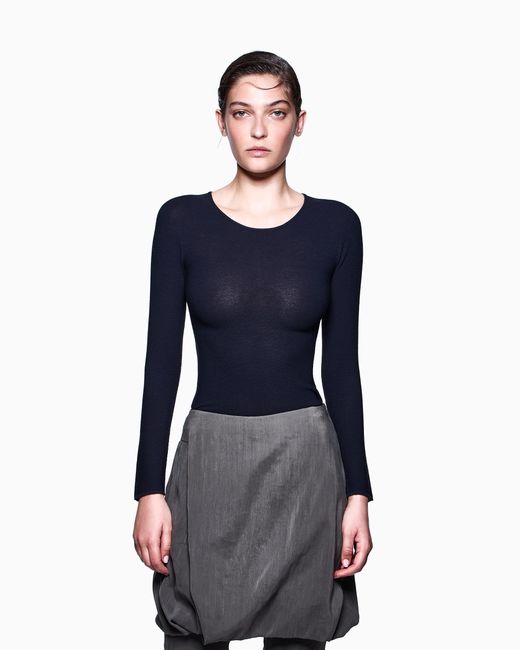 Giorgio Armani White Links-Stitch Viscose Long-Sleeved Jumper