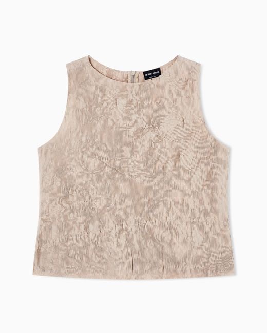 Giorgio Armani Natural Micro Pleated Top