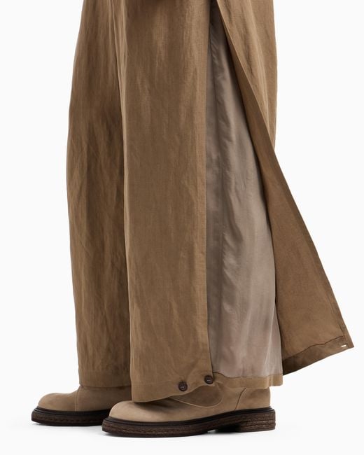 Pantaloni Ampi di Giorgio Armani in Natural da Uomo