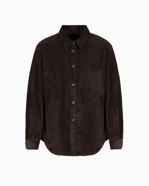 Camicia Over di Giorgio Armani in Black da Uomo