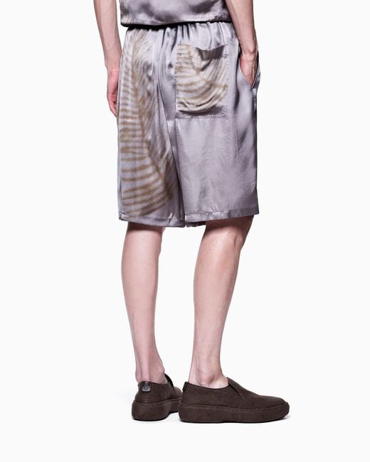 Bermudas Sin Pinzas De Cupro Estampado Giorgio Armani de hombre de color Purple