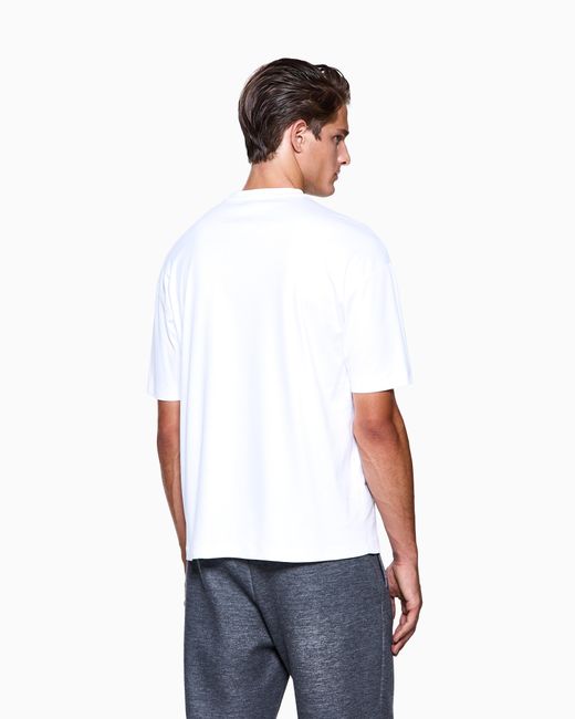 Giorgio Armani White Organic Cotton Interlock Crew-Neck T-Shirt for men