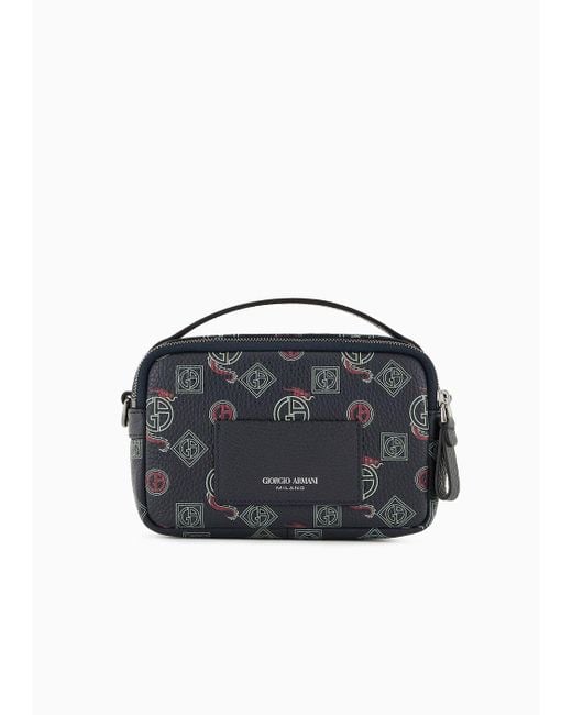 Armani Lunar New Year Mini Leather Crossbody Bag With Allover