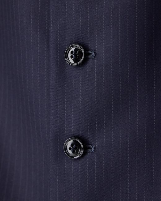 Giorgio Armani Blue Single-Breasted Pinstripe Vest for men