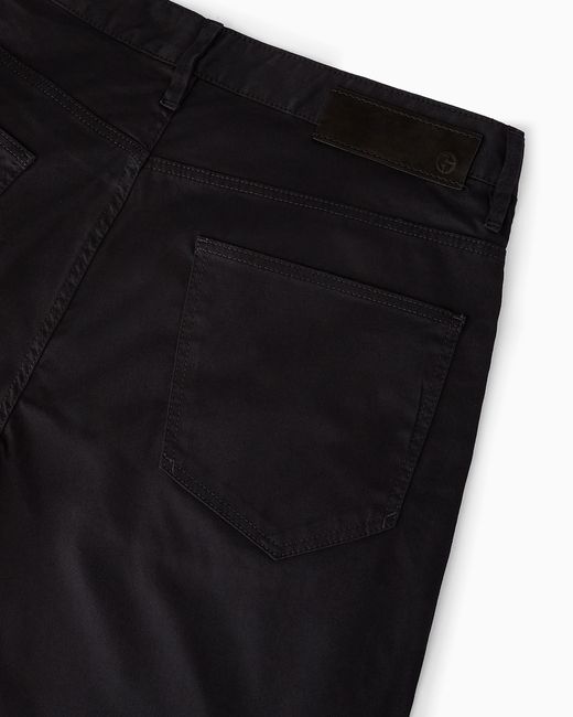 Giorgio Armani Black Stretch-Cotton, Five-Pocket Trousers for men