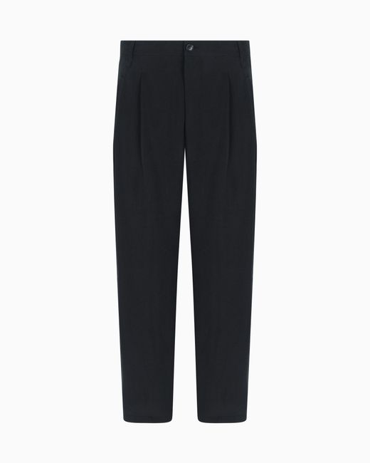 Pantalone A Due Pinces di Giorgio Armani in Black da Uomo