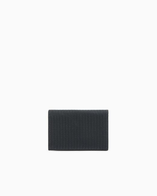 Giorgio Armani White Printed Leather Ticket Holder for men