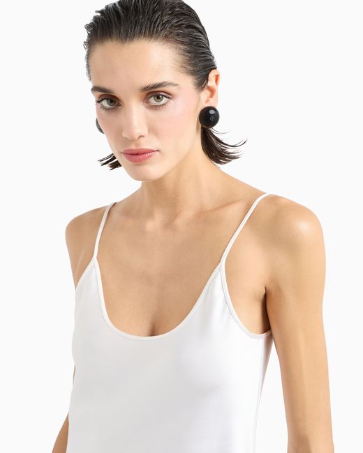 Giorgio Armani White Double-Sided Silk-Satin Top