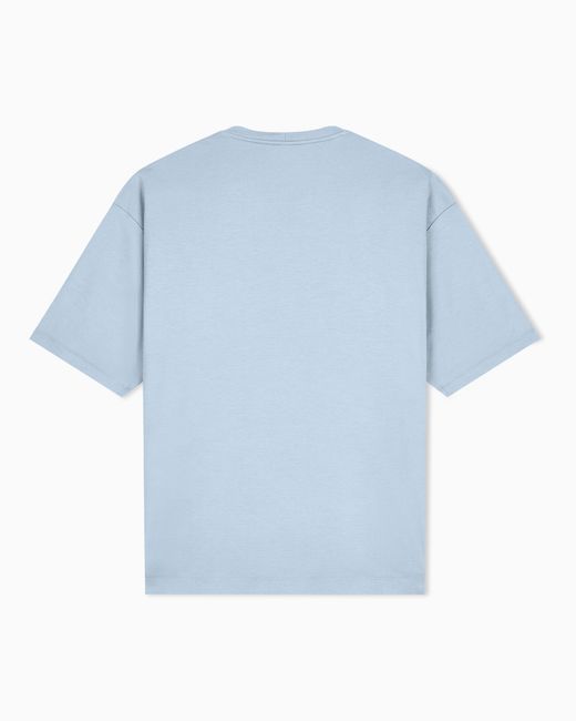 Giorgio Armani Blue T-Shirt Regular Fit Organic Cotton Interlock Jersey for men