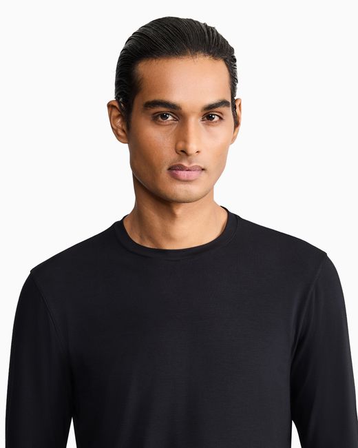 Giorgio Armani Blue Long Sleeve Jumper for men