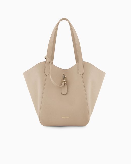 Giorgio Armani Natural Pebbled Bag With A Removable Inner Pouch
