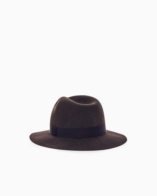 Giorgio Armani Blue Classic Felt Hat for men