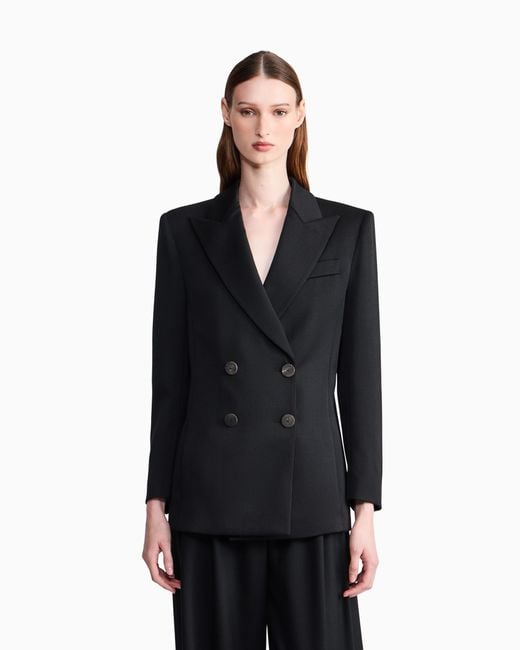 Giorgio Armani Blue Double-Breasted Blazer