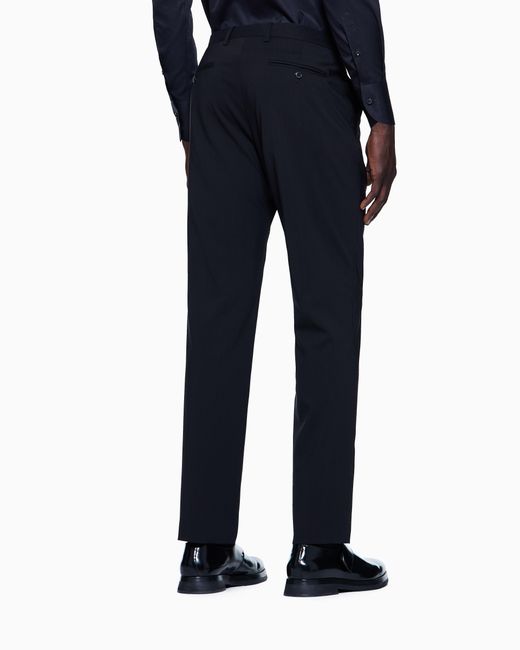 Giorgio Armani Black Straight Leg Trousers for men