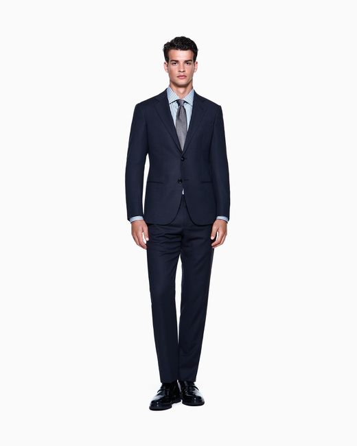 Giorgio Armani Blue Single-Breasted Soho Line Suit for men