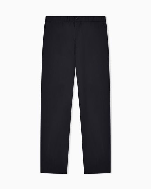 Giorgio Armani Black Single-Pleat, Pure Virgin Wool Crêpe Trousers for men