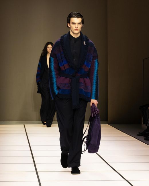 Giorgio Armani Blue For Alanui Cashmere And Silk Crew-Neck Jumper for men