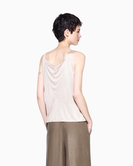 Giorgio Armani Pink Jacquard Viscose Jersey Draped Top