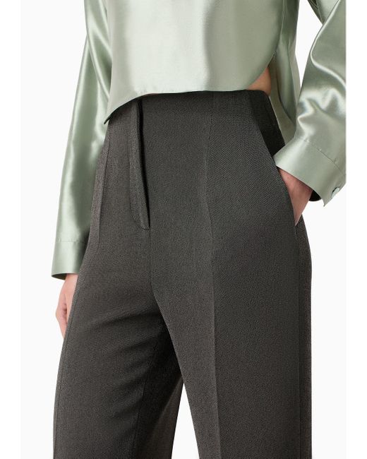 Pantalones Rectos De Viscosa Elástica Giorgio Armani de color Gray