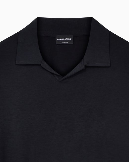Giorgio Armani Black Stretch Polo for men