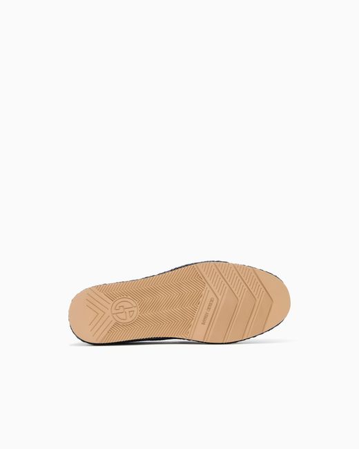 Giorgio Armani Blue Suede Loafers With A Rope Sole for men