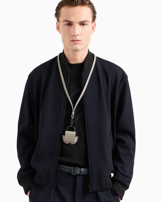 Funda De Piel Con Bandolera Para Apple Airpods Giorgio Armani de hombre de color White