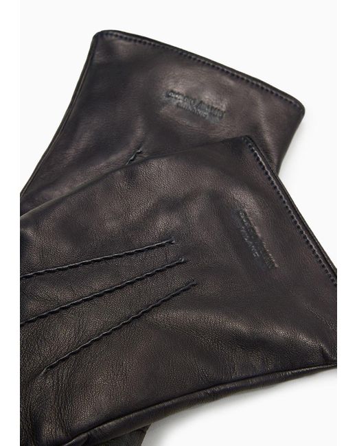 Giorgio Armani Black Nappa-leather Gloves for men