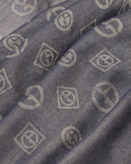 Giorgio Armani Gray Jacquard Cashmere Stole for men
