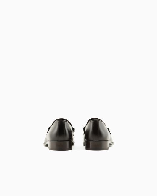 Giorgio Armani White Leather Loafers for men