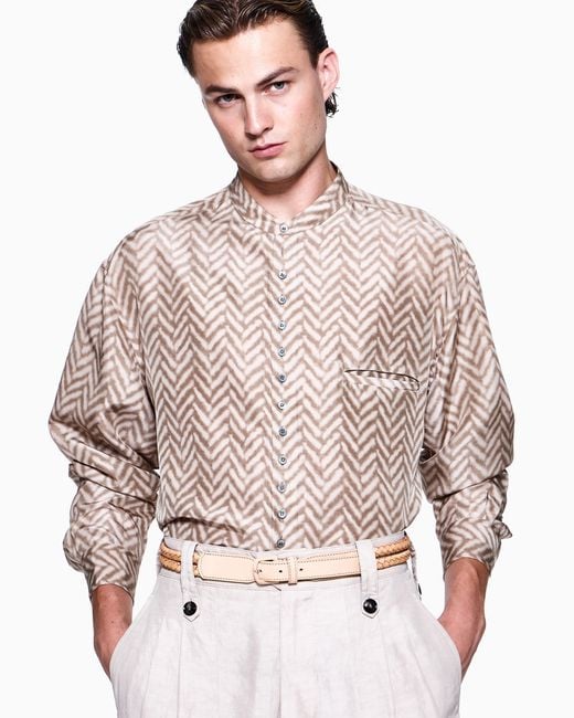 Giorgio Armani White Woven Leather Belt for men