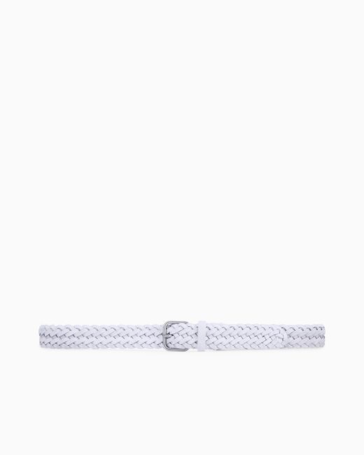 Giorgio Armani White Tongue Belt for men