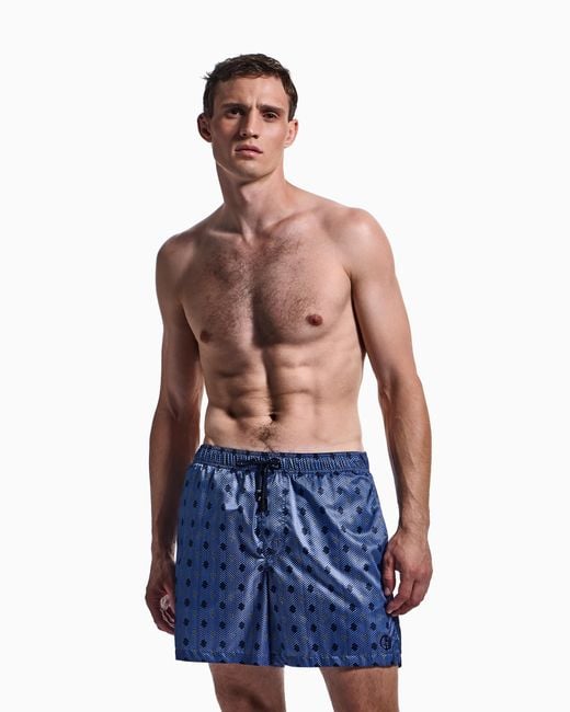 Giorgio Armani Blue Swim Trunks for men