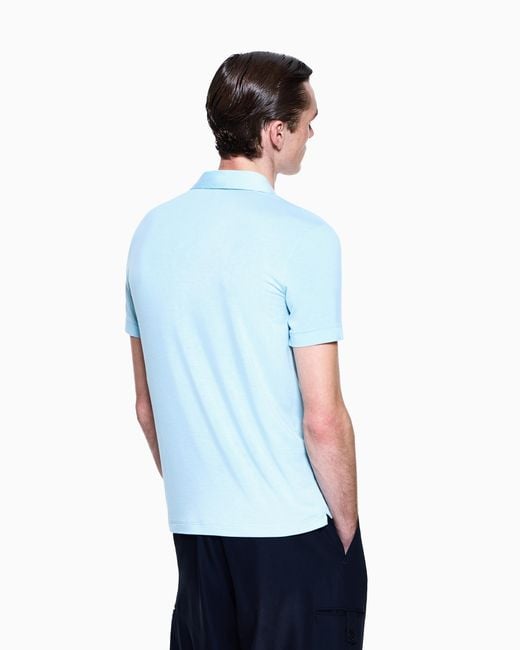 Giorgio Armani Blue Stretch Polo for men