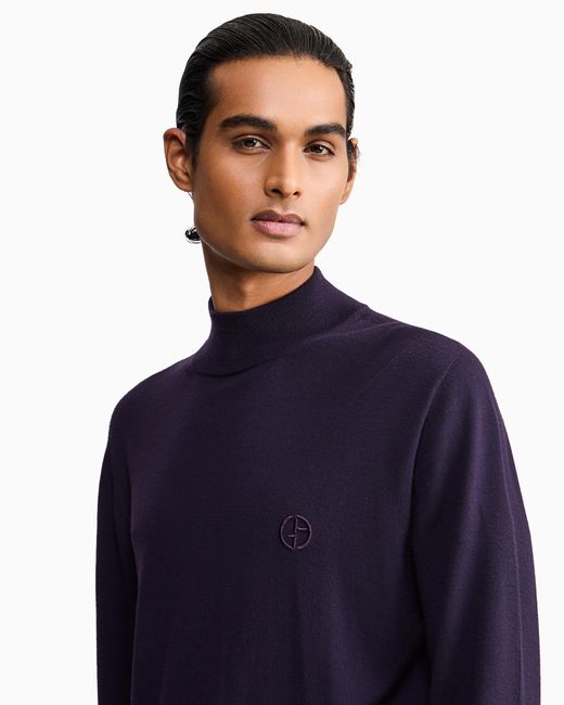 Giorgio Armani Blue Slim-Fit Sweater for men