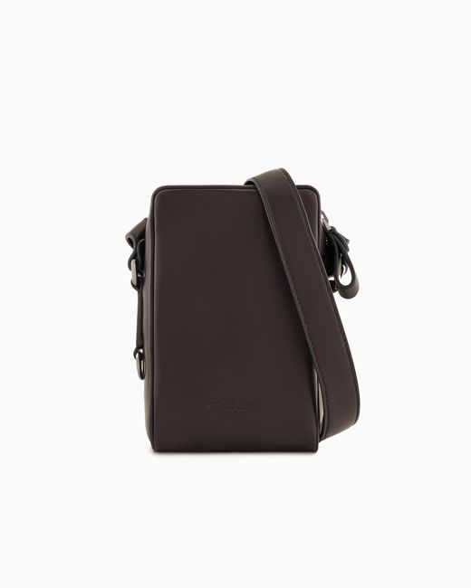Giorgio Armani Black Nappa-Leather Smartphone Case for men