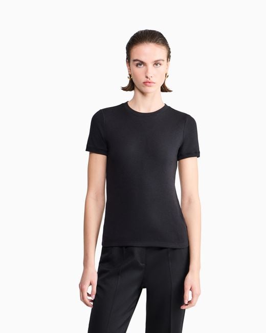 Giorgio Armani Black Pure Cashmere T-Shirt