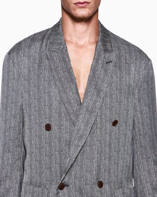 Giorgio Armani Gray Double-Breasted Jacket for men